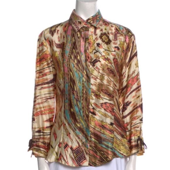 Roberto Cavalli Tops - NWT Roberto Cavalli 100% silk blouse, S